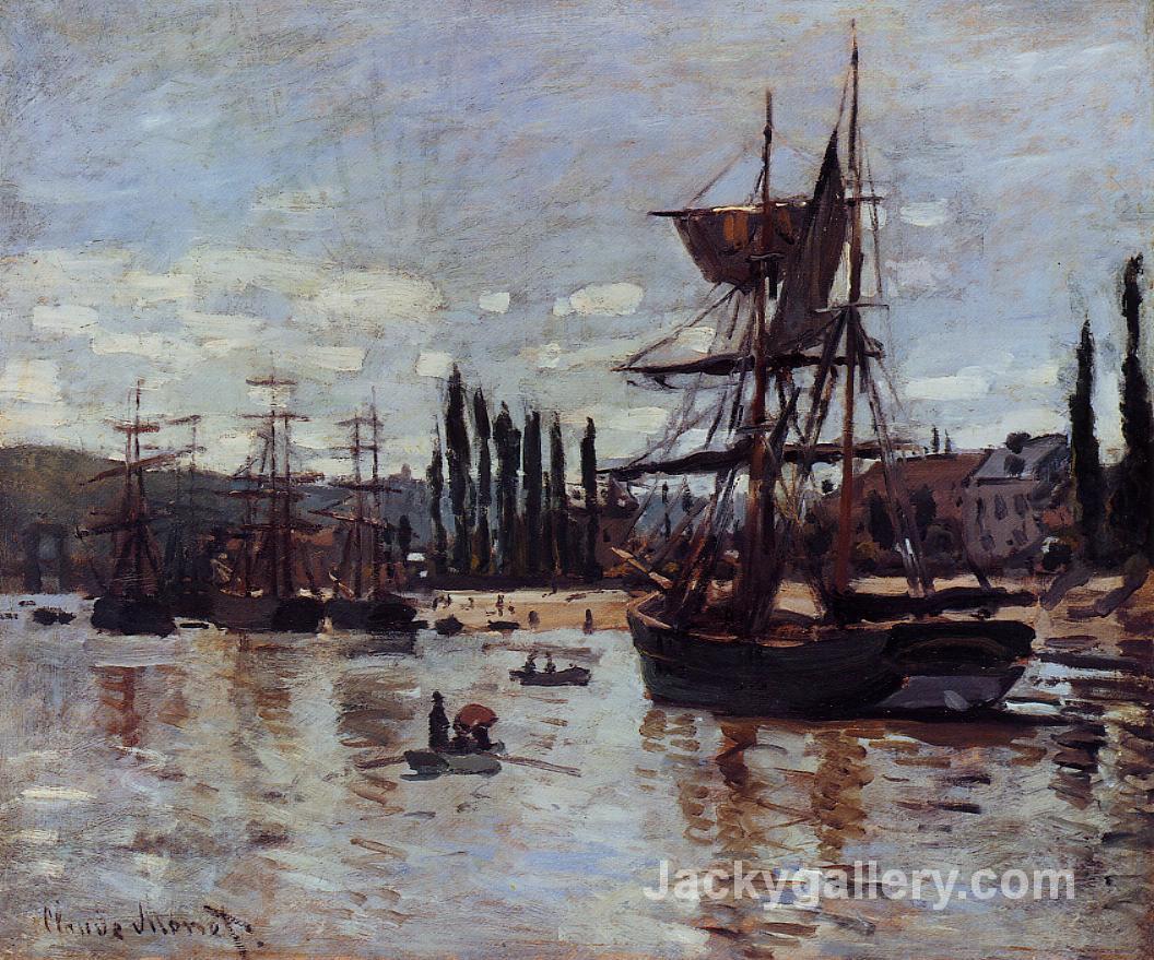 Boats at Rouen by Claude Monet paintings reproduction